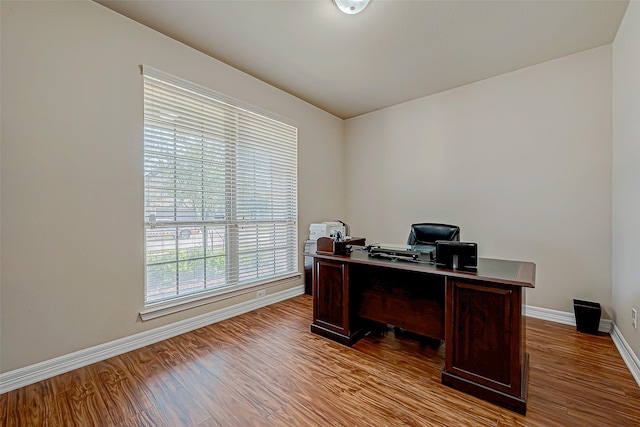 office featuring light hardwood / wood-style floors