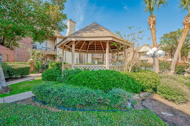 view of property's community with a gazebo