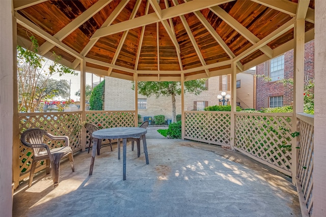 view of patio / terrace with a gazebo