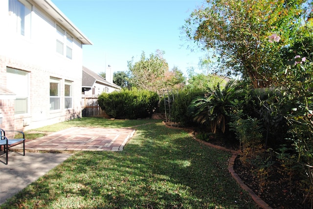 view of yard with a patio area