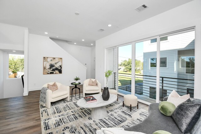 living room featuring hardwood / wood-style flooring