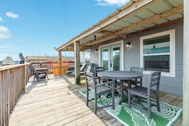 deck featuring french doors