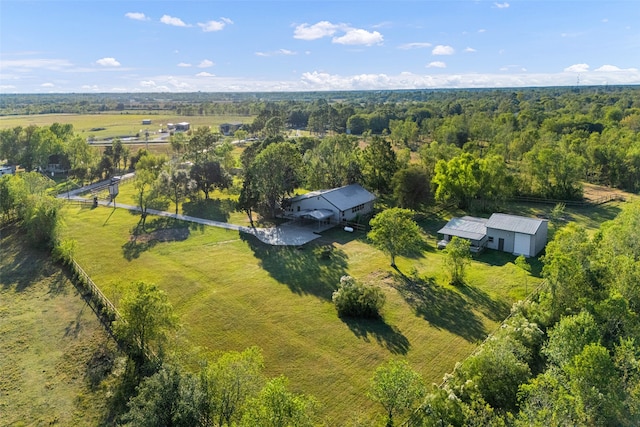 aerial view featuring a rural view