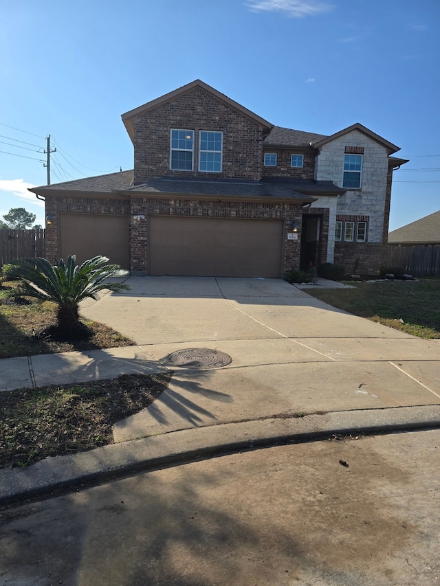 view of front facade featuring a garage