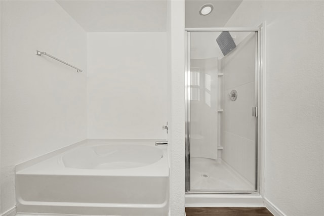 bathroom with independent shower and bath