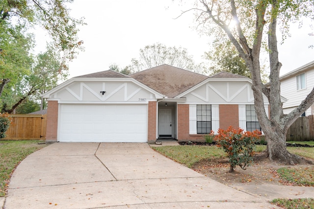 view of front facade with a garage