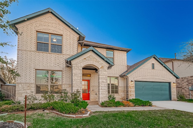 view of front of home with a garage