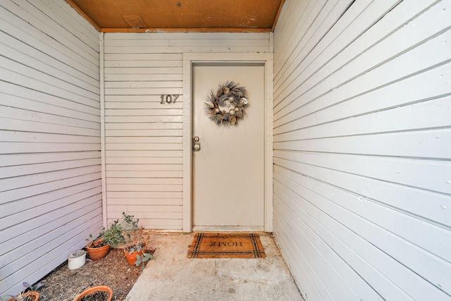 view of doorway to property