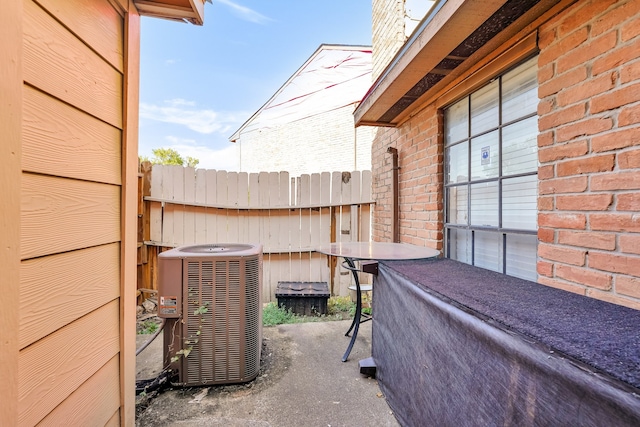 view of patio featuring central air condition unit