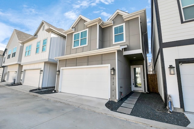 view of property featuring a garage