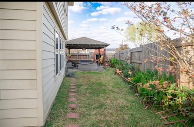 view of yard featuring a gazebo