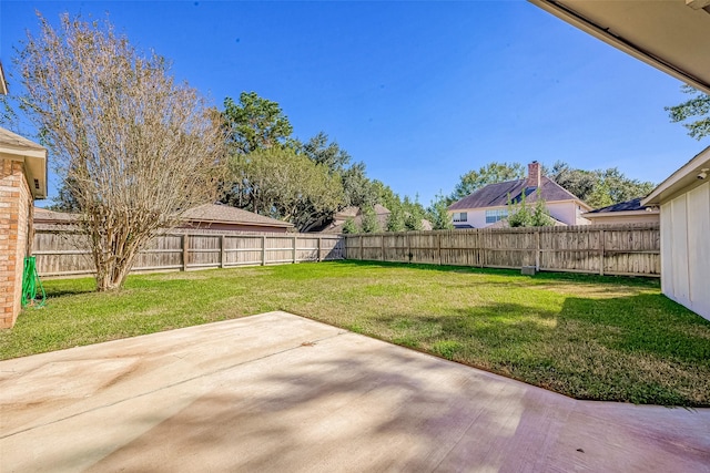 view of yard with a patio area