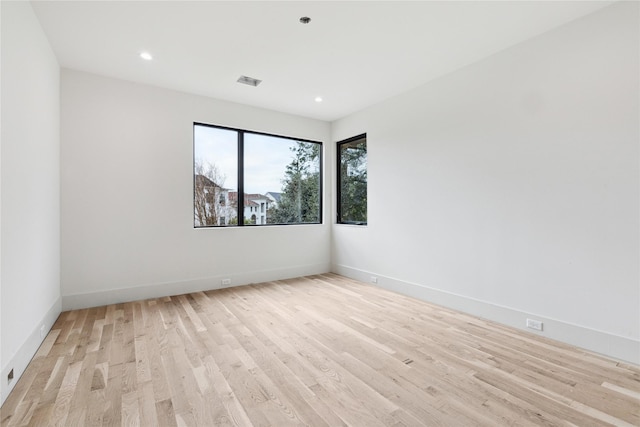 empty room featuring light wood-type flooring