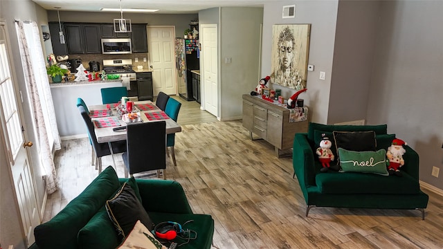 interior space featuring light wood-type flooring