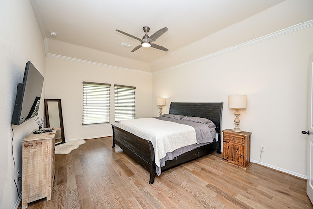 bedroom featuring ceiling fan and hardwood / wood-style floors