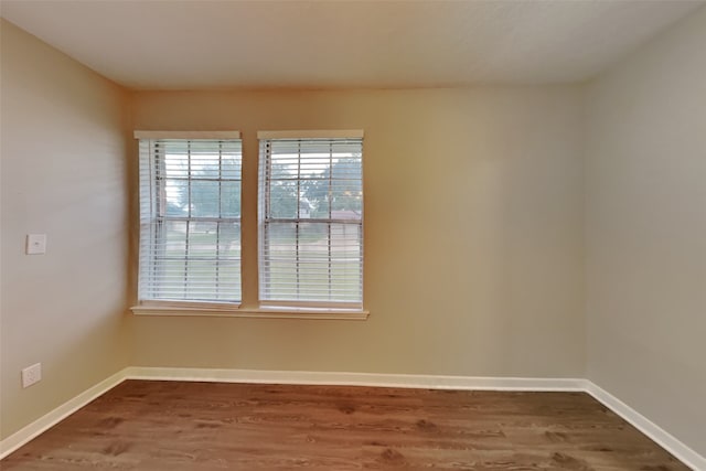 empty room with hardwood / wood-style floors