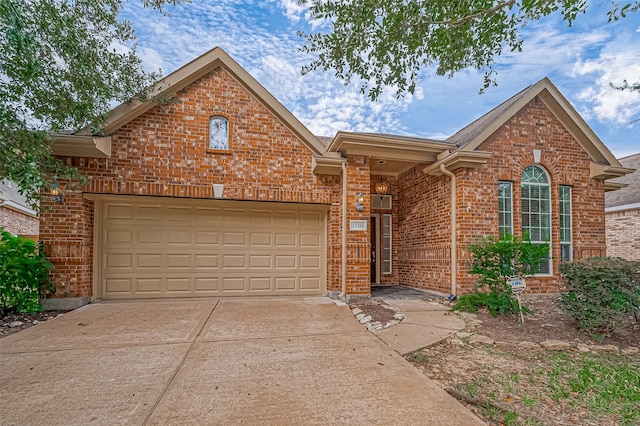 view of front property with a garage