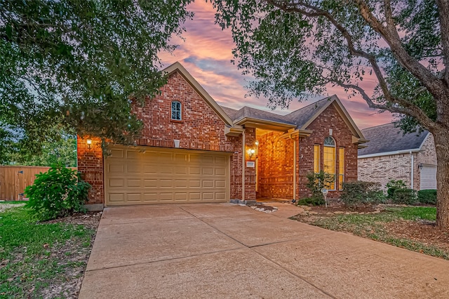 view of front of home featuring a garage