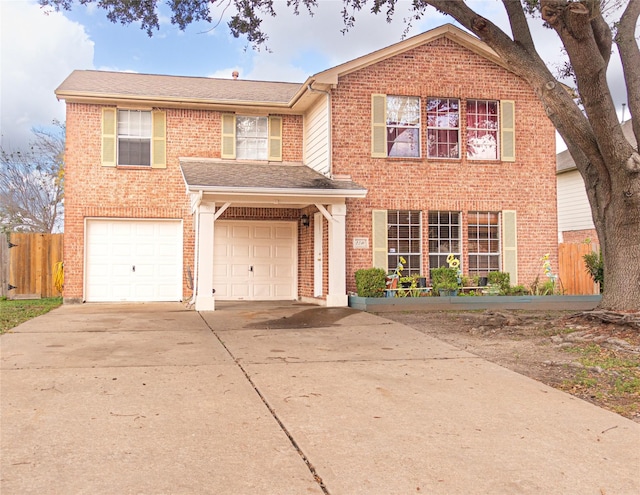 view of front of house with a garage