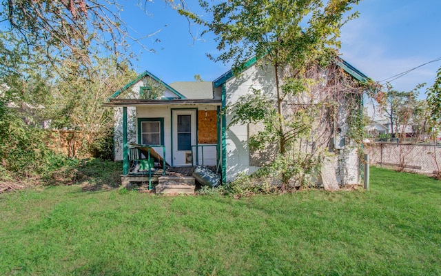 exterior space with a front yard