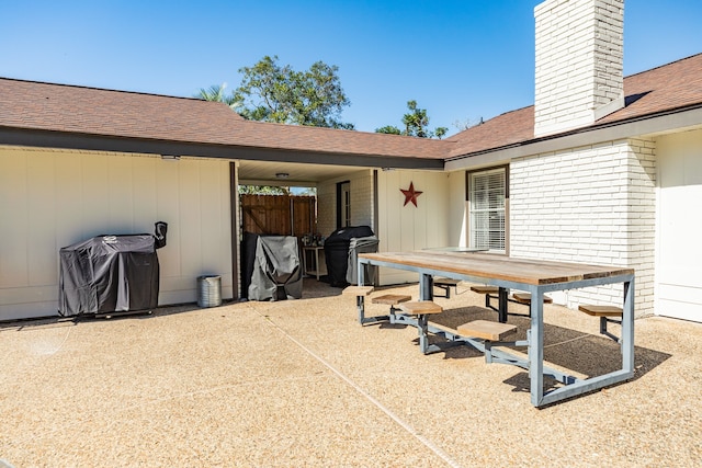 view of patio featuring area for grilling