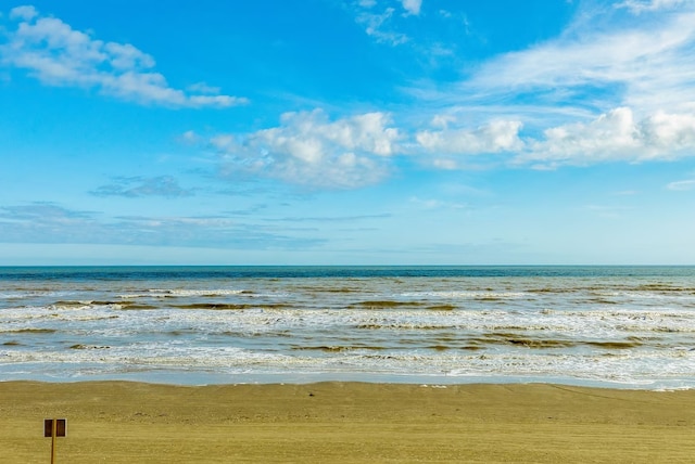 property view of water with a beach view