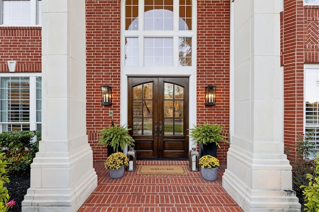 doorway to property featuring french doors