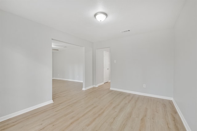 empty room featuring light wood-type flooring