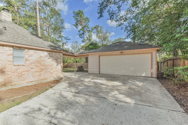 view of garage