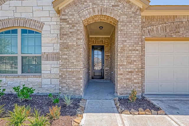 entrance to property with a garage