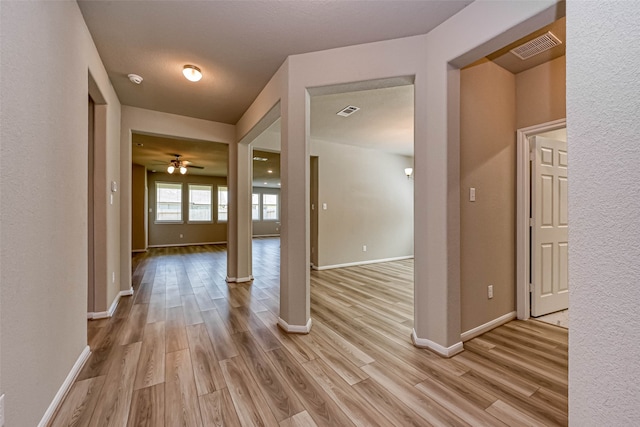 hallway featuring light hardwood / wood-style floors