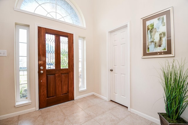 view of tiled entrance foyer