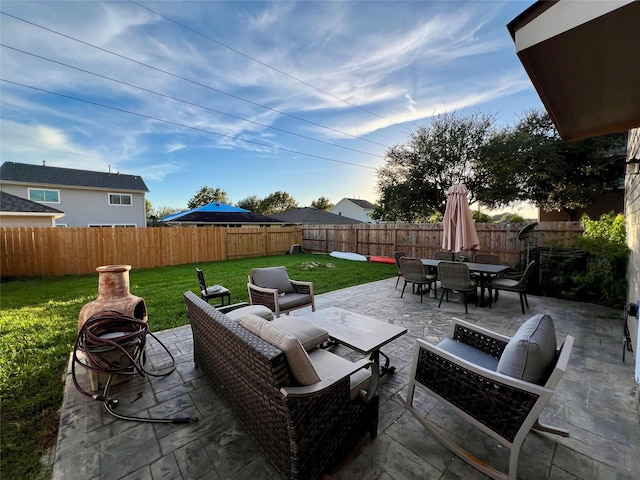 view of patio / terrace with an outdoor hangout area