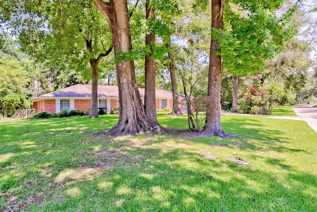 view of front of property with a front lawn