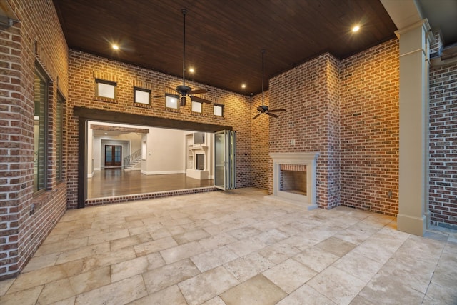 view of patio featuring ceiling fan