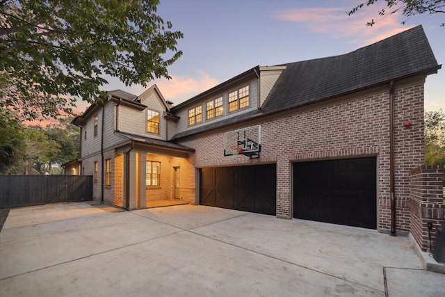 view of front of home with a garage