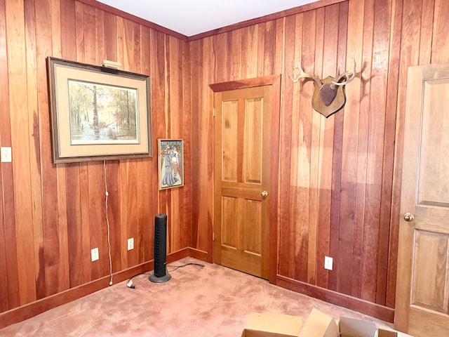 interior space with wooden walls