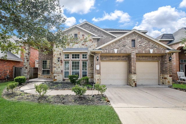 view of front of house with a garage