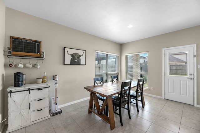 view of tiled dining area