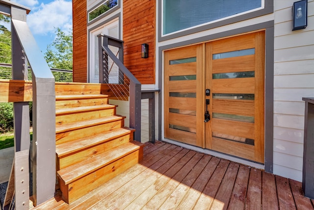 entrance to property with french doors