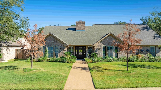 view of front of home featuring a front yard