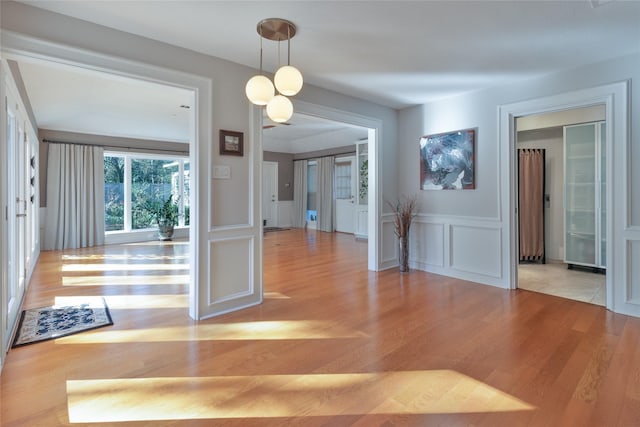 interior space with light hardwood / wood-style floors