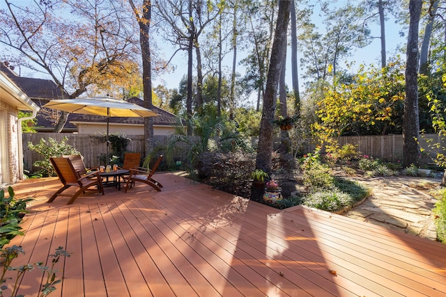 view of wooden deck