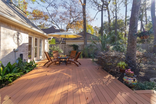 view of wooden deck