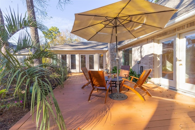 deck with french doors