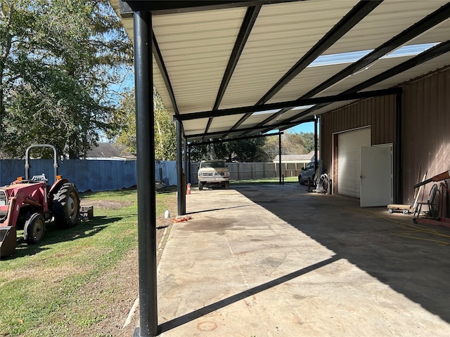 view of patio / terrace with a carport