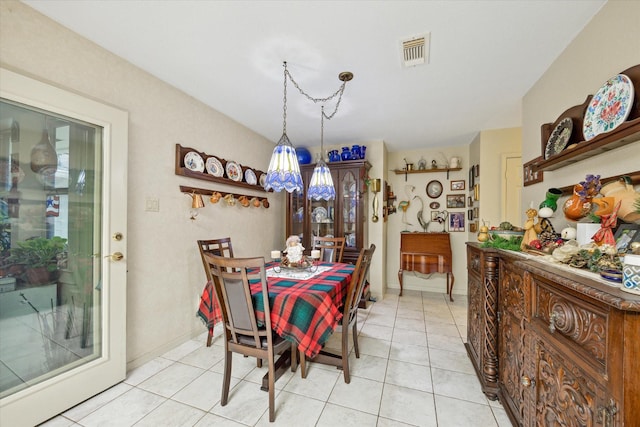 view of tiled dining room