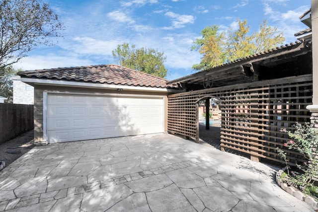 view of garage