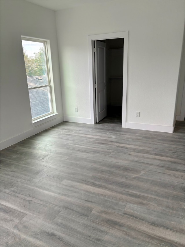 spare room with light hardwood / wood-style floors