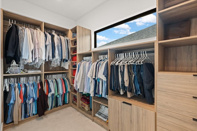 spacious closet featuring carpet floors